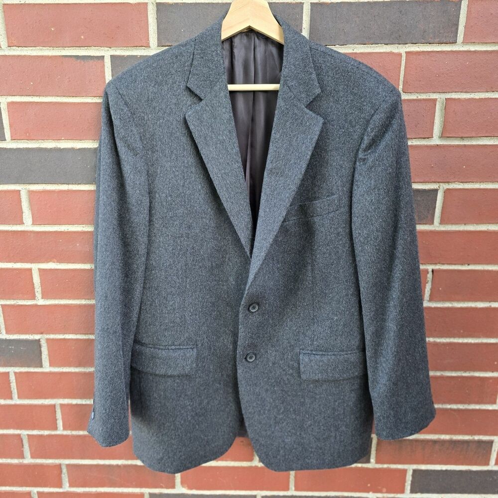 Men's 40R Brooks Brothers Madison Gray Tollegno 1900 100% Cashmere Sport Coat - Picture 8 of 8